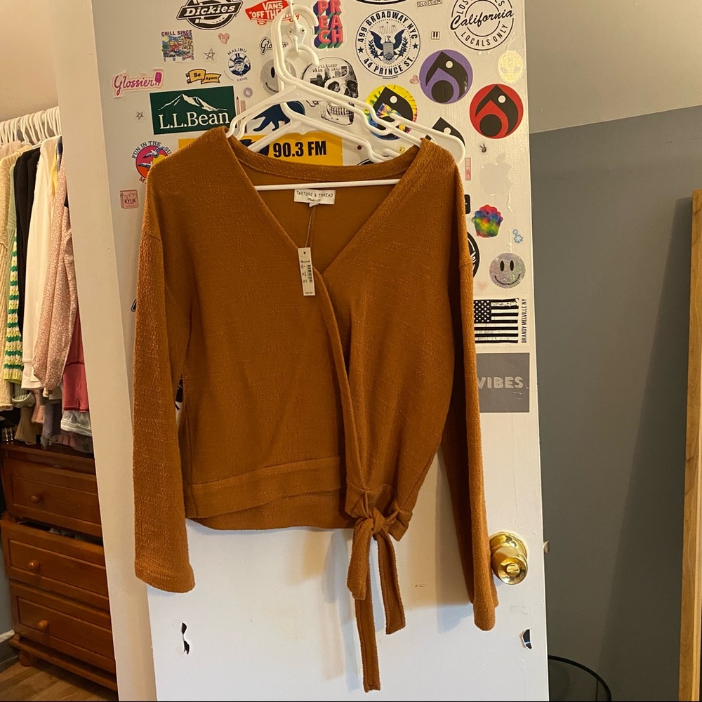 Madewell orange/tan long sleeve
